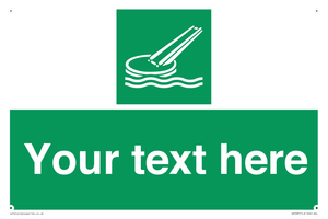 Custom sign safe condition Marine evacuation slide